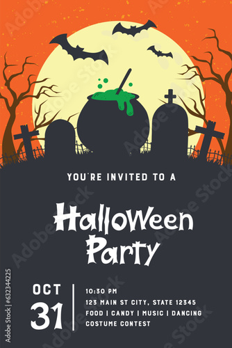 Halloween Invite - Witch Cauldron
