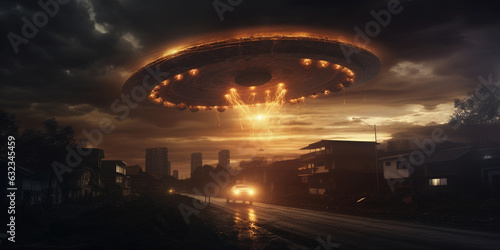 UAP and UFO over city 