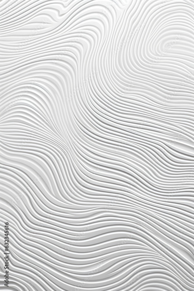 A close up of a white wall with wavy lines. Digital image.