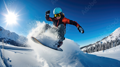 Extreme skier jumping