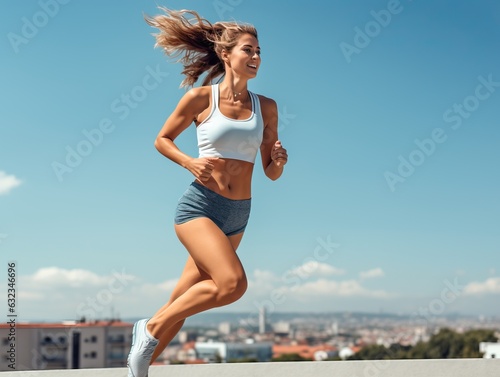 Young woman running at the ...