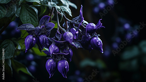 Belladonna: Deadly Nightshade in Spring Garden. Mysterious and enchanting portrayal of Belladonna. the deadly nightshade. in a captivating spring garden setting. Generative ai