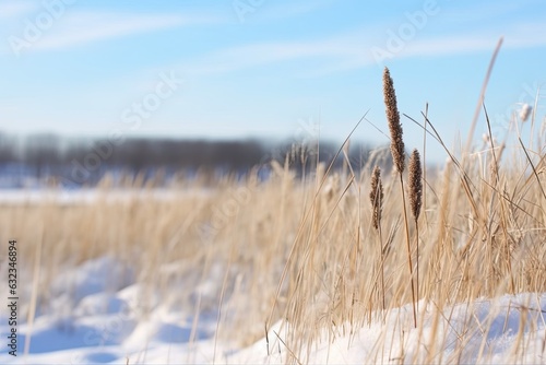 Backdrop  a snow-covered landscape. Generative AI