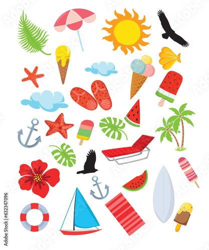 29 Different Styles Of Summer Icons And Beach Vectors