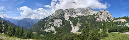 Beautiful views near Vrsic mountain pass, Julian Alps, Slovenia