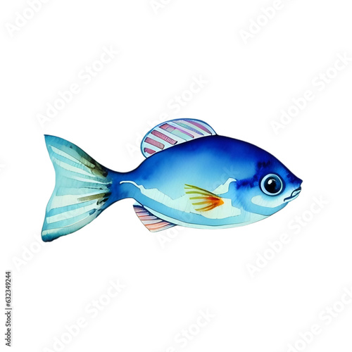 fish, watercolor ocean theme, generative ai