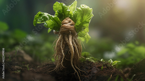 Enigmatic Mandrake Blooms. Enigmatic blooms of Mandrake Mandragora officinarum amidst a spring garden's allure. Generative ai photo