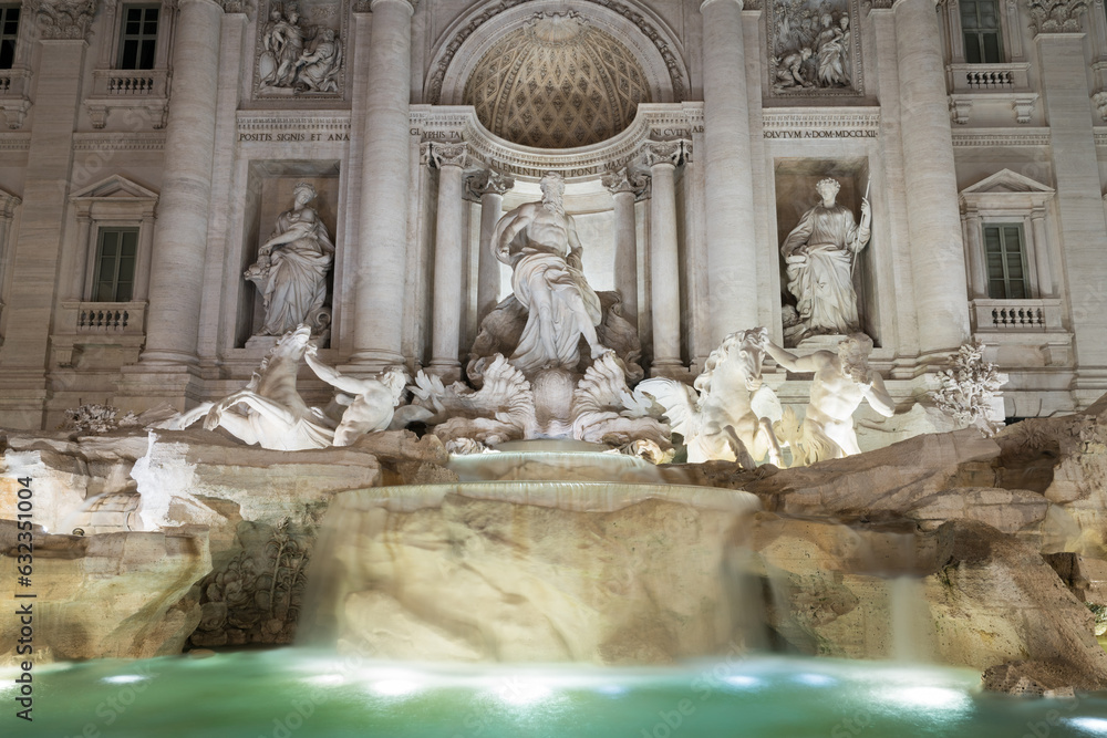 Trevi Fountain at night in Rome. Italy	