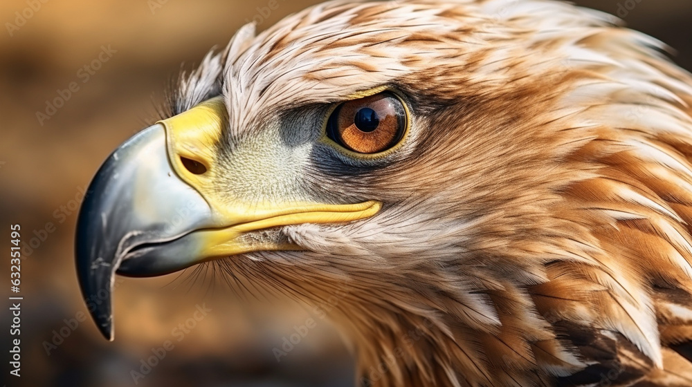 Obraz premium Eastern Imperial Eagle Aquila Heliaca Head Close Up
