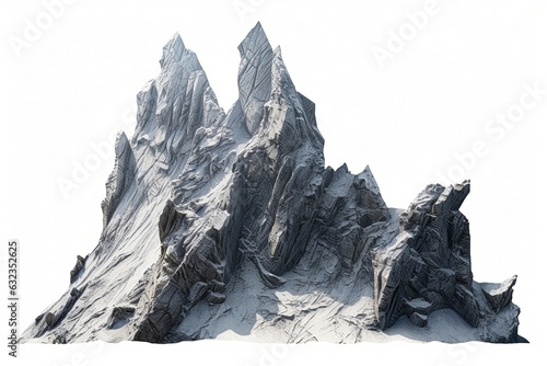 mountain rock isolated on white background.