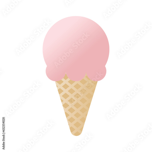 pink ice cream icon with a brown cone