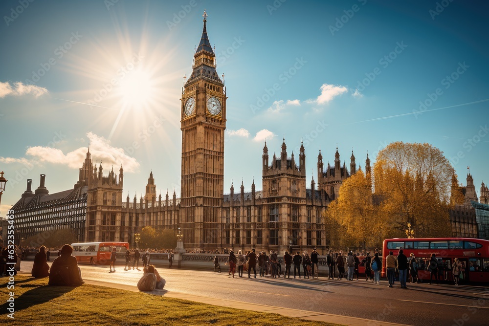 Big Ben in London England travel destination picture - obrazy, fototapety, plakaty 