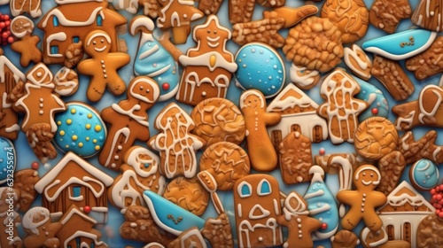 Gingerbread Cookies, Christmas Various Gingerbread Cookies. Christmas Gingerbread Cookie Isolated. Merry Christmas, New Year Celebration.