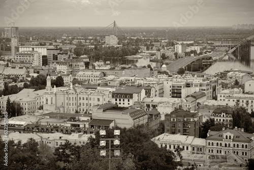 View of the historical ancient part of the city of Kyiv - Podil, the capital of Ukraine. photo