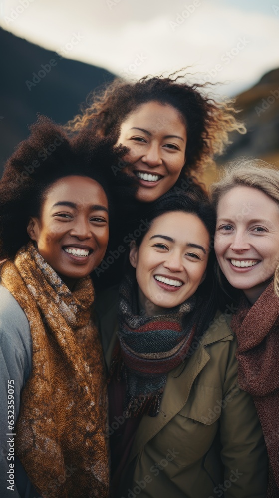 Friends share laughter and happiness in a touching moment. Generative AI Friends share laughter and happiness in a touching moment. Generative AI