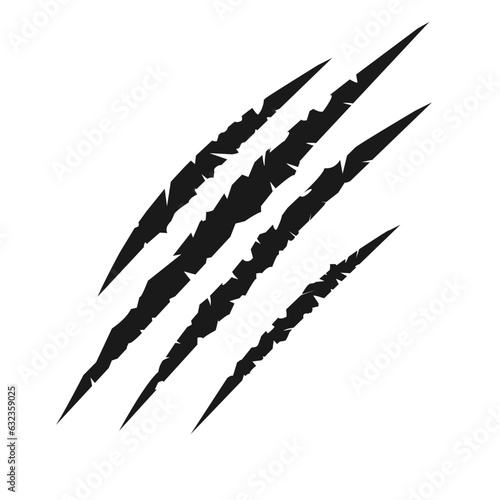 claw tracks illustration,wild animal paw effect icon element vector
