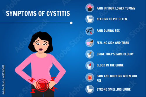 Medical information symptoms of cystitis in vector
