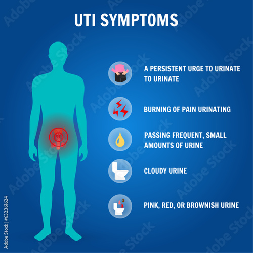 Medical information UTI symptoms in vector
