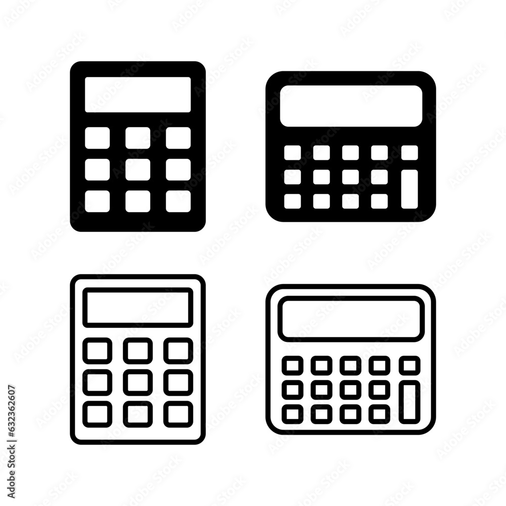 Calculator icon vector. math icon. finances sign Calculator icon vector. math icon. finances sign