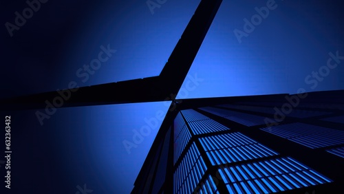 A background of an Elegant and Modern 3D Rendering image in blue and black with touching tips LED electric bulletin board