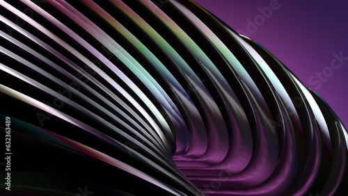 Wallpaper Mural Elegant and Modern 3D Rendering image background of an enlarged, bent beveled metal plate in a purple rainbow Torontodigital.ca
