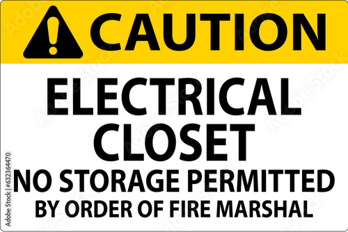 Notice Sign Electrical Closet - No Storage Permitted By Order Of Fire Marshal