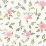 delicate pink and green floral pattern, generative ai
