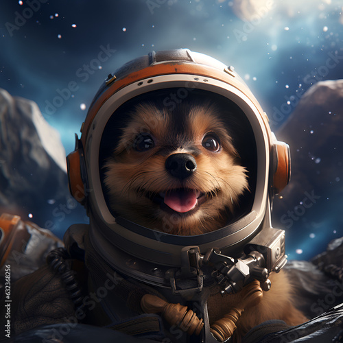 dog in astronaut suit in space  © Fellipe