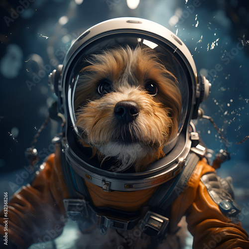 dog in astronaut suit in space  © Fellipe