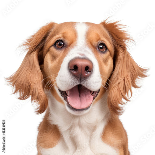 Valokuva Cute dog face on white background. Generative AI