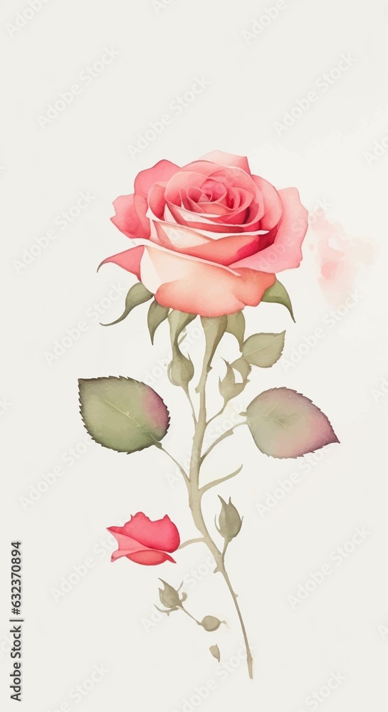 Rose Flower in Watercolor Style vector