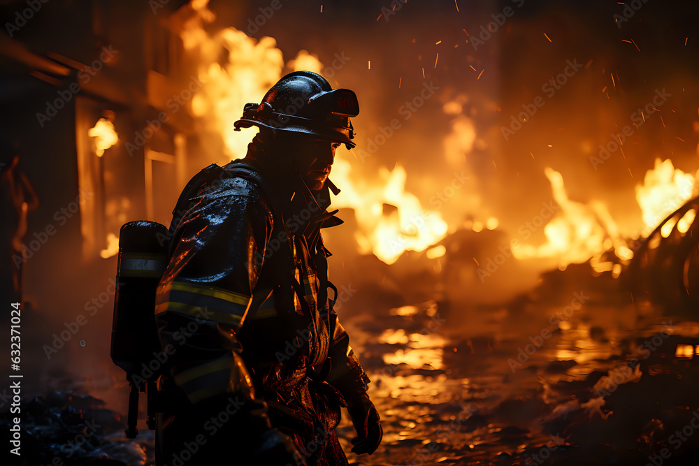 fireman at work fireman at work