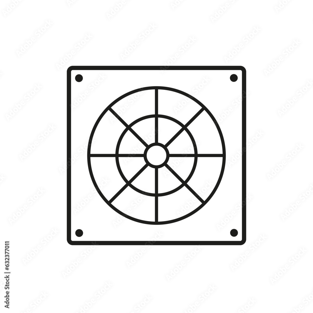 Fan grill icon. Computer cooler grill. Eps 10. Fan grill icon. Computer cooler grill. Eps 10.