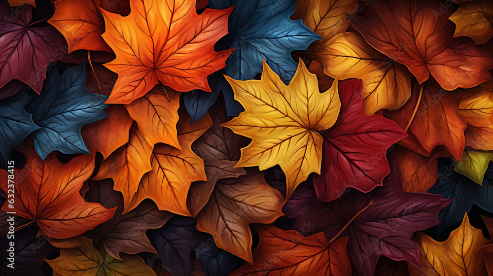 custom made wallpaper toronto digitalAutumn's Color Symphony: Vibrant Leaves Dancing in the Background