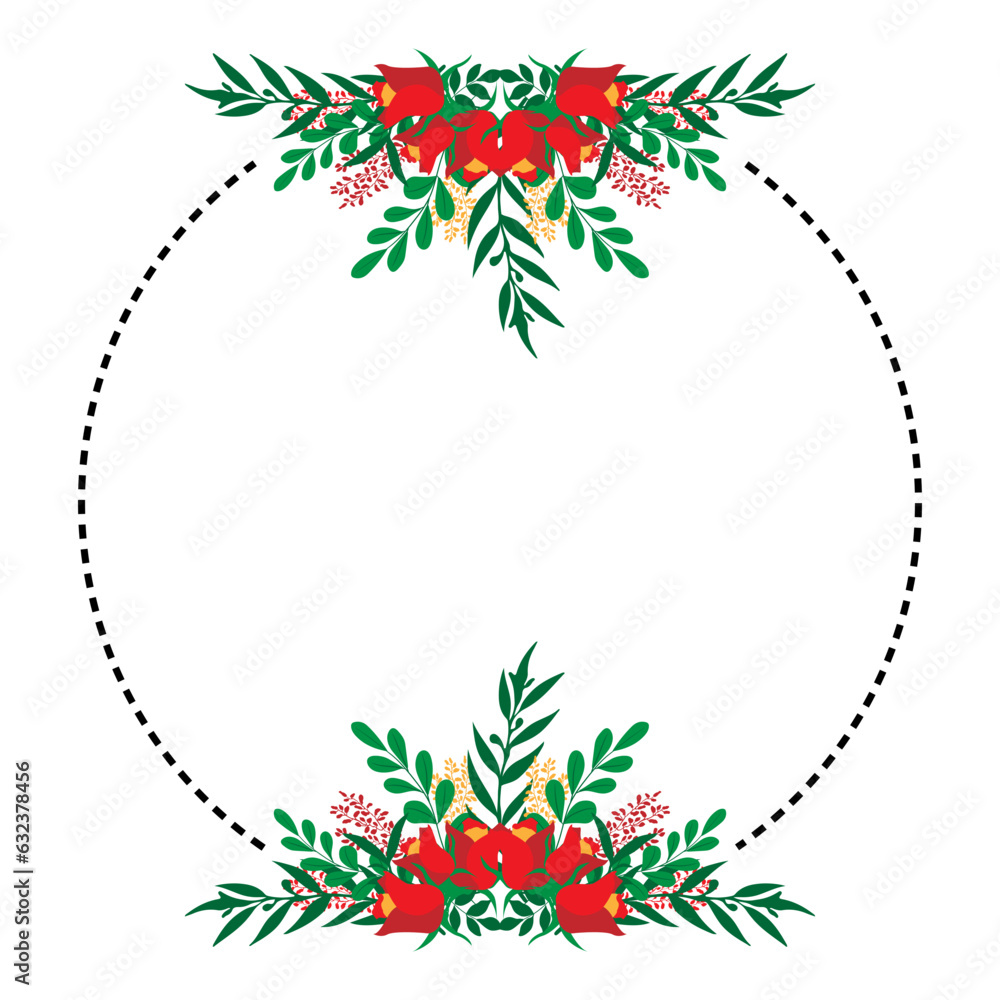 Naklejka premium cute florel frame shape design