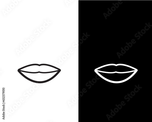Lips icon beauty icon flat style illustration