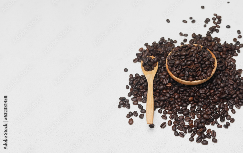Photo fresh roasted coffee beans with copy space. Photo fresh roasted coffee beans with copy space.