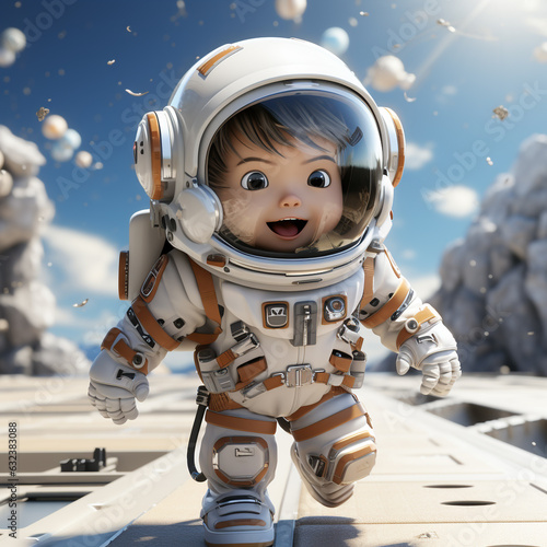 CARTOON CHILD WEARING AN ASTRONOT CLOTH