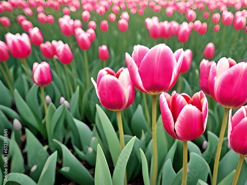 beautiful tulips in the spring garden