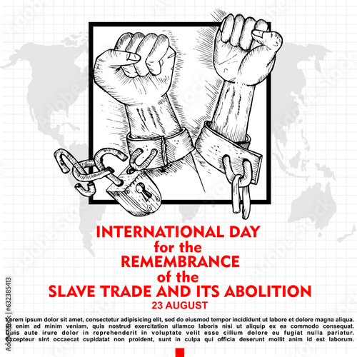 International Day for the remembrance of the slave trade and its abolition, poster and banner vector