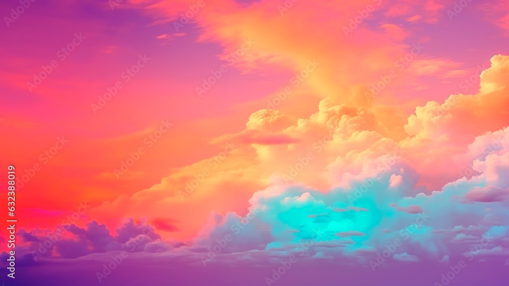 Cloudy colorful sky background with vibrant tones