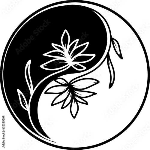 Fototapeta Naklejka Na Ścianę i Meble -  Illustration in the form of a Yin Yang sign