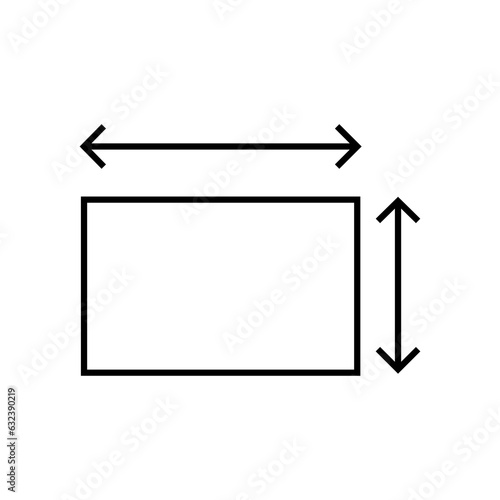 height and width icon, area or size, flat illustration on white background..eps