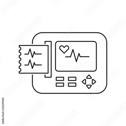 Ecg machine icon design. isolated on white background. vector illustration