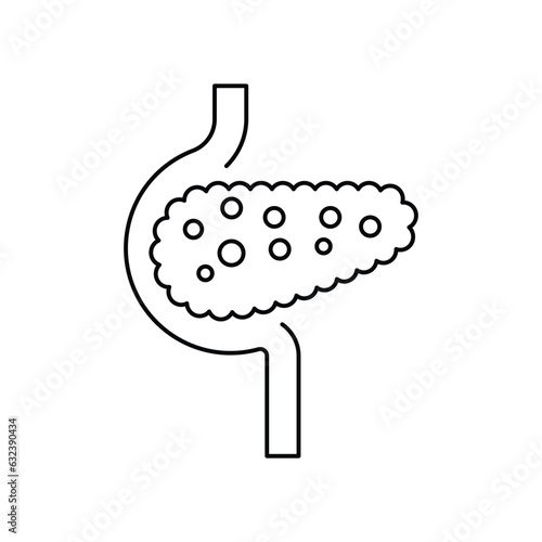 Diabetes Pancreas Care icon. isolated on white background. vector illustration