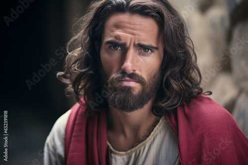 Obraz na płótnie Jesus wearing a red sash in the Parable of the Rich Fool in Luke 12:13-21, wealt
