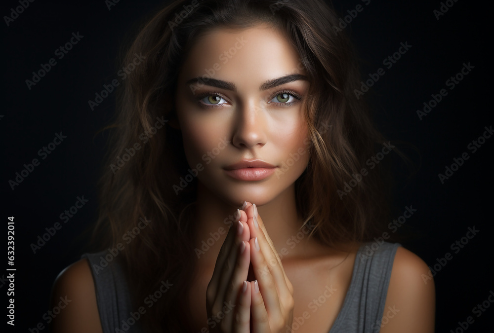 Illustration of a woman using beauty products, she is beautiful has smooth fresh skin, shes smiling and happy Illustration of a woman using beauty products, she is beautiful has smooth fresh skin, shes smiling and happy