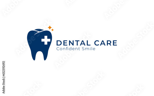 Modern dental health concept logo design vector