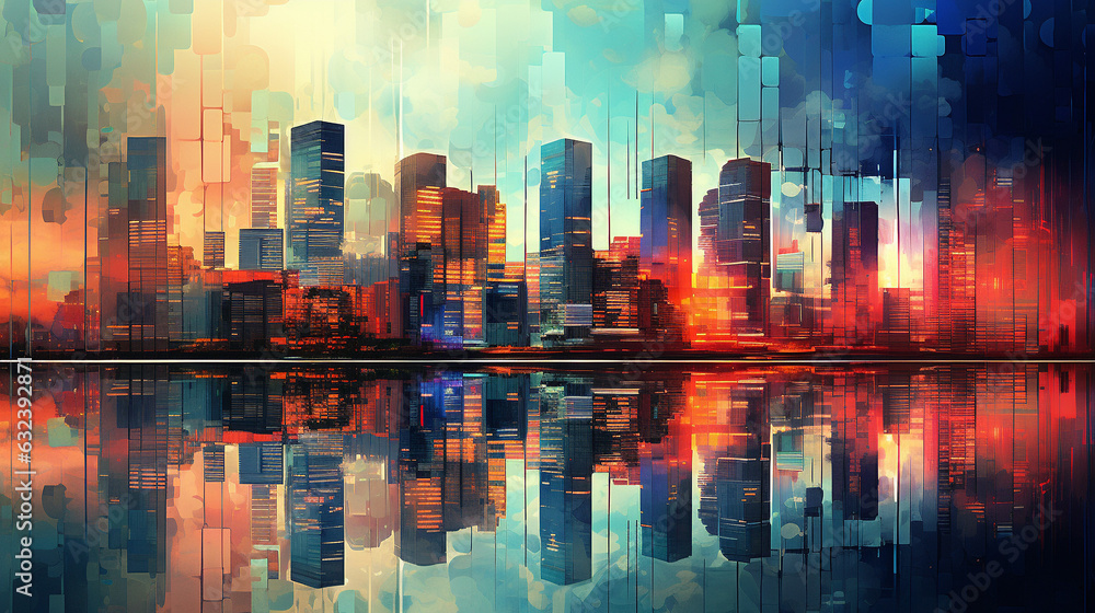 Fototapeta premium Pixelated Utopia Fusion