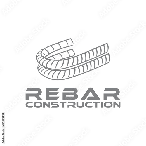 rebar concrete construction logo design vector for business 